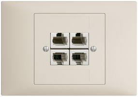 EB-Dose 4×RJ45/u 4P getr. EDIZIOdue crema, ITplus