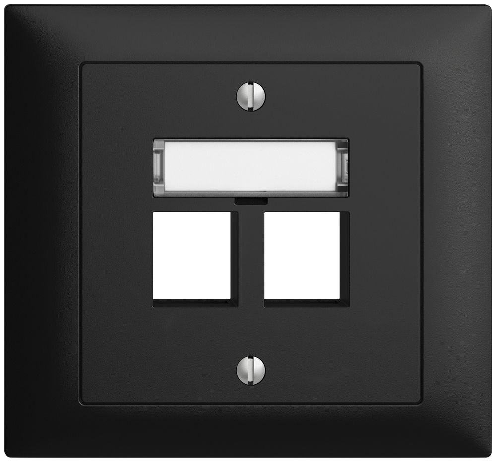 EB-Montageset EDIZIOdue FKE, Geradeauslass, für 2×Keystone, schwarz