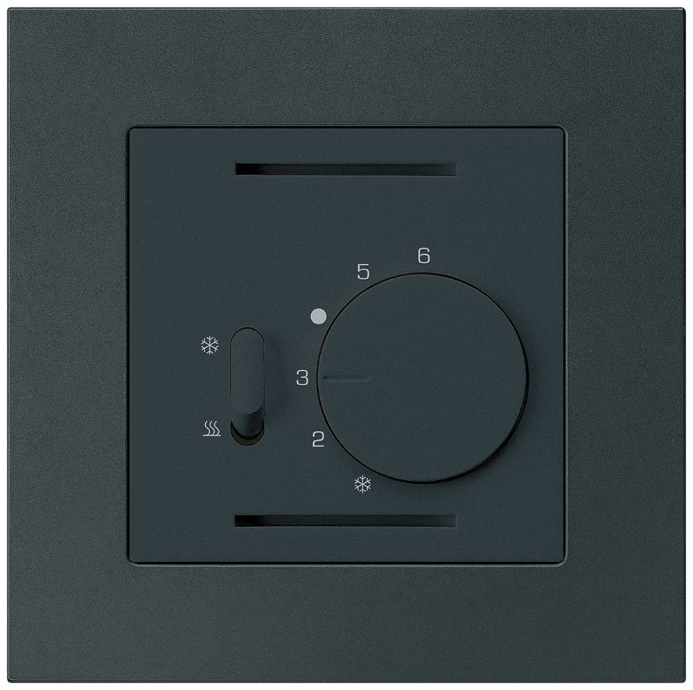 UP-Thermostat Hager kallysto.pro, mit Schalter Heizen/Kühlen, schwarz