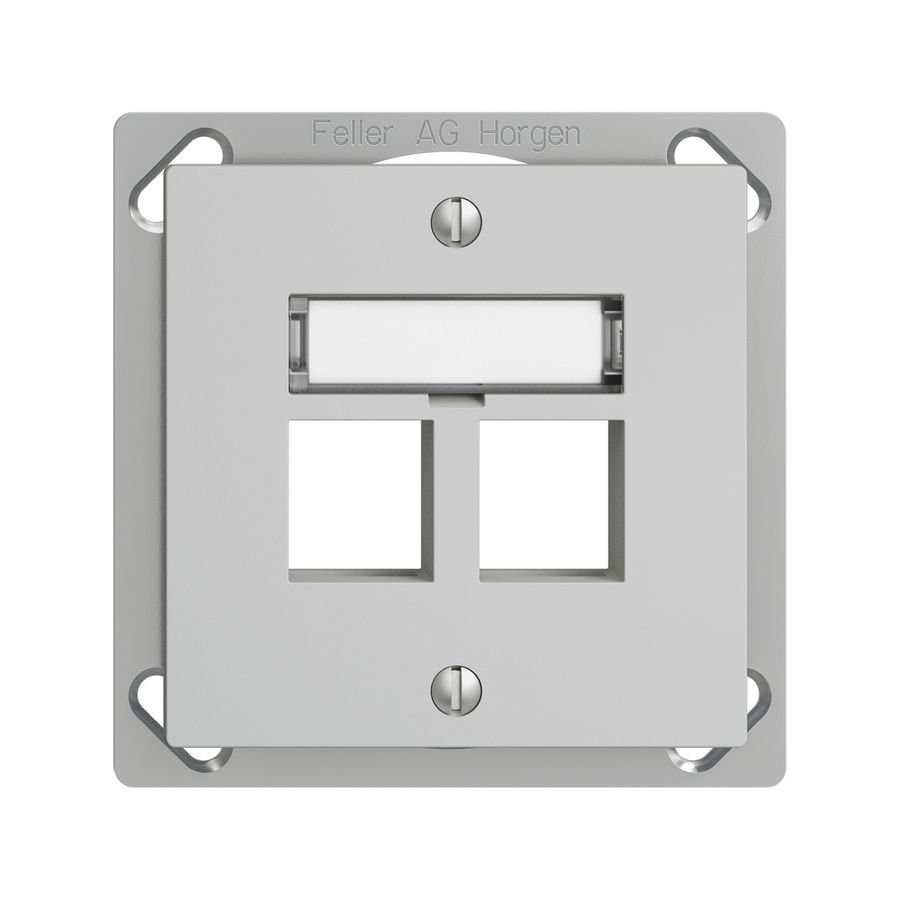 EB-Montageset EDIZIOdue FM.TE, Geradeauslass, für 2×Keystone, hellgrau