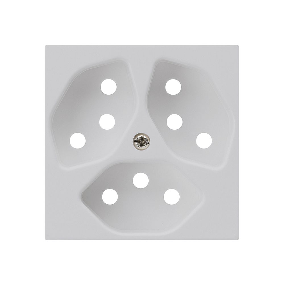 Frontplatte kallysto 3×T13 60×60mm hellgrau mit Kinderschutz für Steckdose