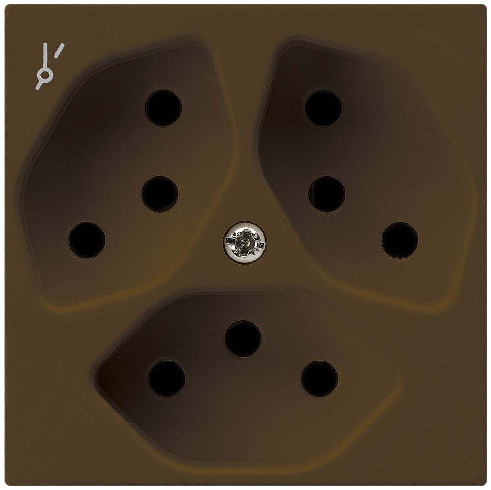 Steckdose kallysto 3×T13/1 braun mit Kinderschutz