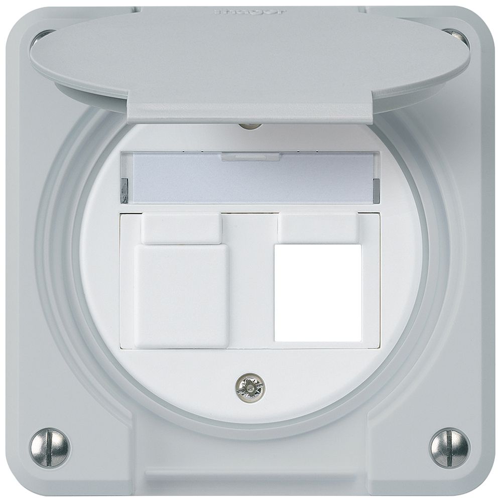 UP-Montageset robusto IP55 flach grau für 2×Keystone für Kombination