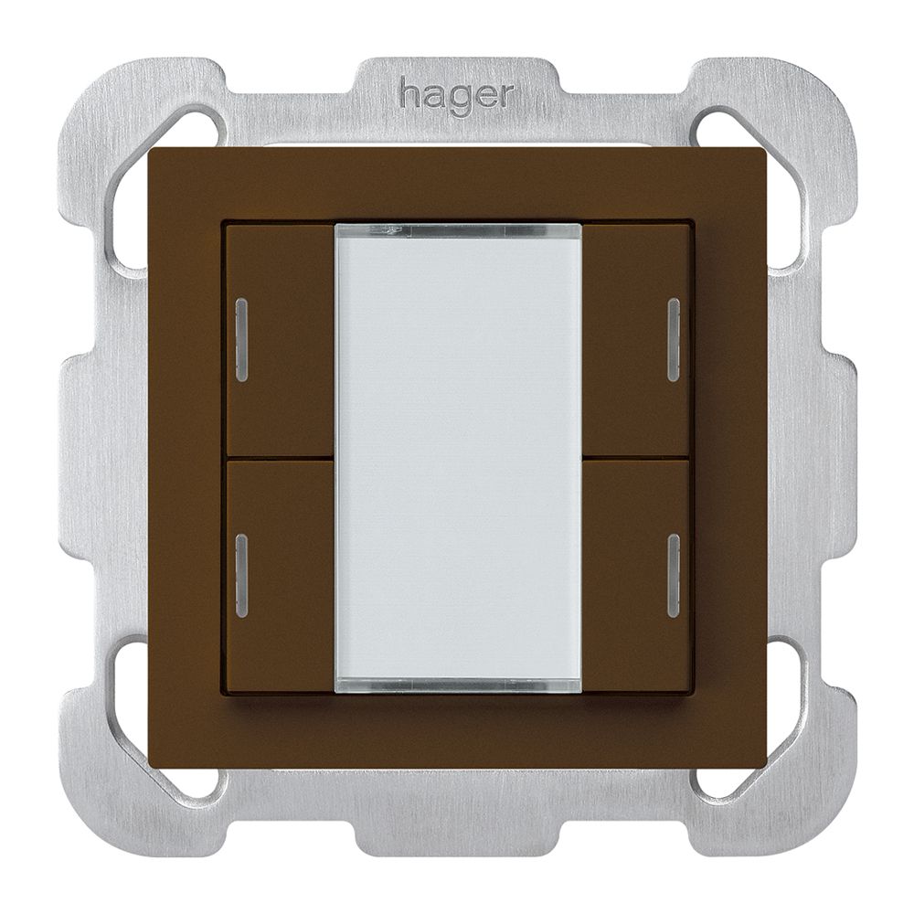 UP-Taster kallysto B KNX 4× RGB LED s/e-link braun