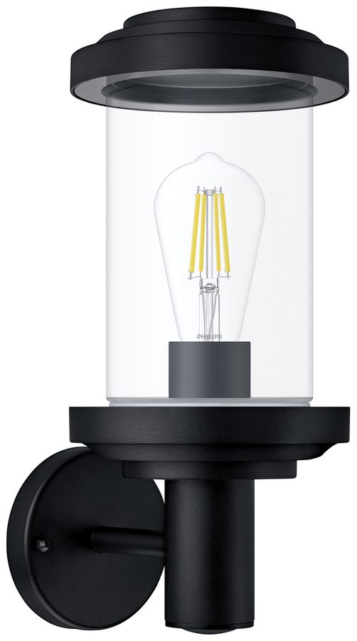 Applique Philips Listra E27 1×25W IP44 Ø160×360×210mm nero