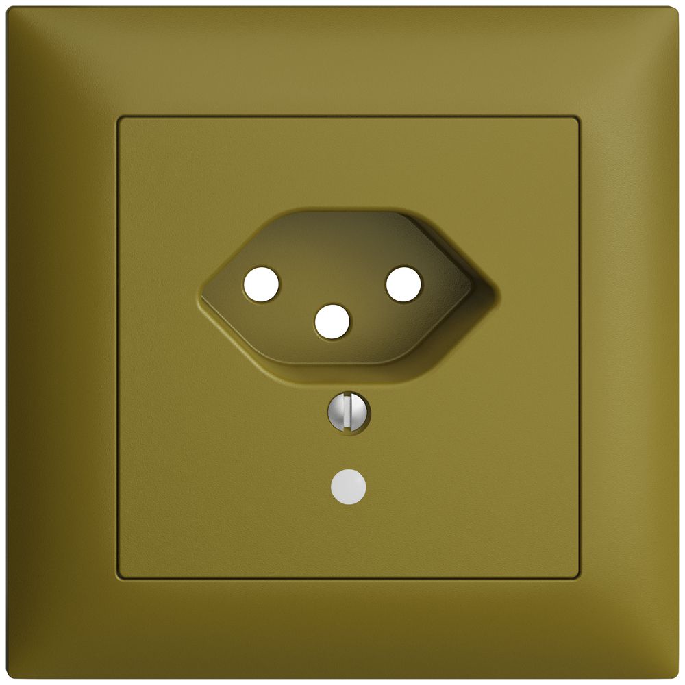 UP-Frontset EDIZIOdue T13 olive 88×88mm mit Linse