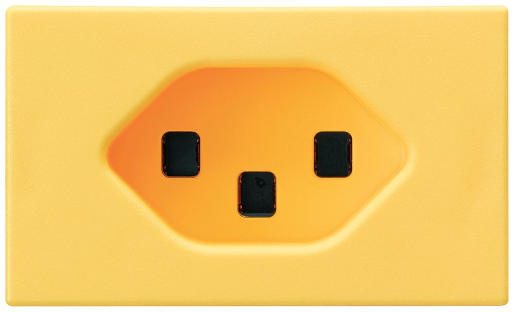 EB-Steckdose FLF Hager Typ 23 gelb Schraubklemmen