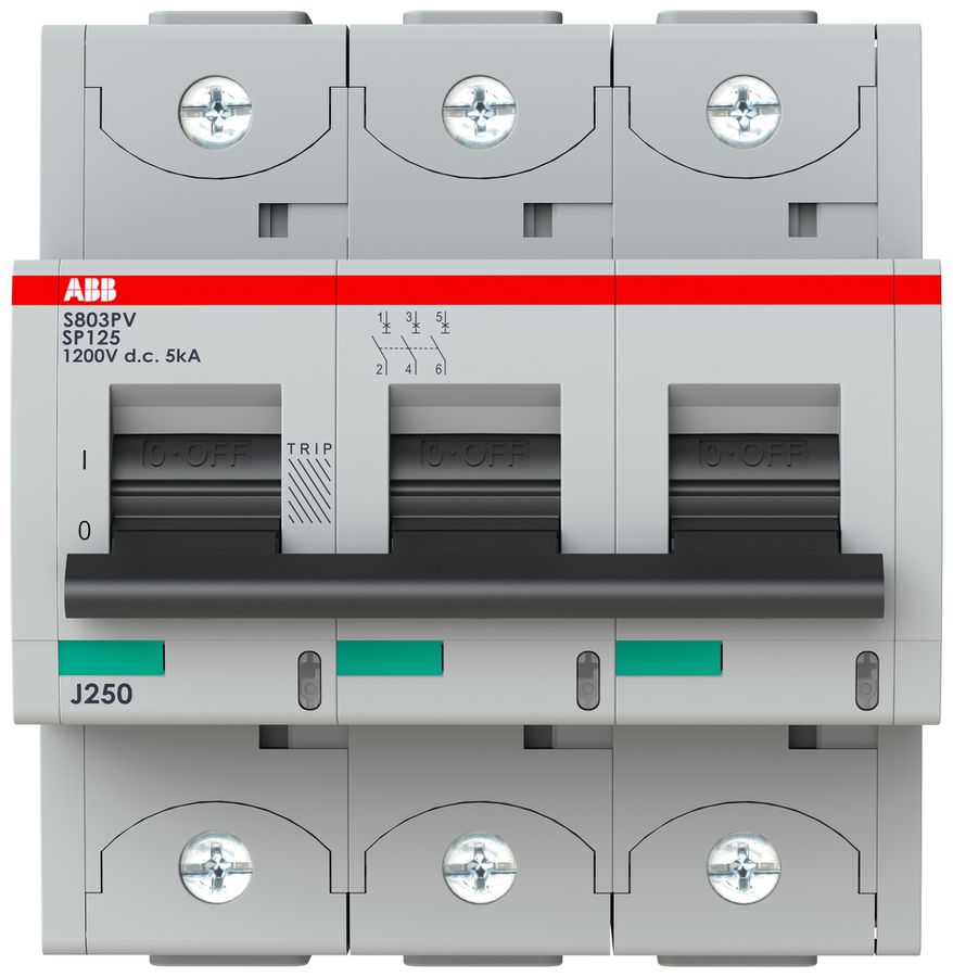Leitungsschutzschalter ABB S803PV-SP125 3P 1200VDC 125A 5kA 4.5TE