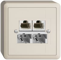 AP-Dose SOHO 2×TT/2×RJ45/u crema getr.ITplus EDIZIOdue