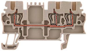 Borne de passage Weidmüller ZDU 1.5/3AN connexion à ressort 1.5mm² TS35 beige