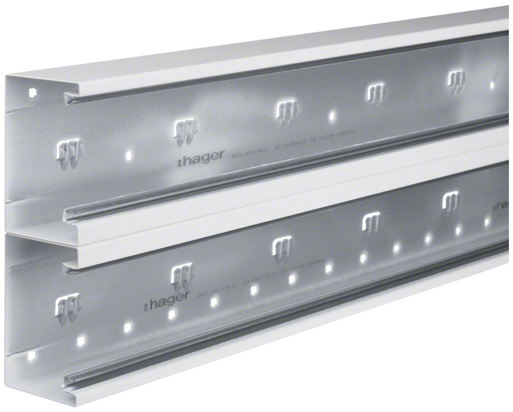 Canal d'allège tehalit BRS 210×65×2000mm couvercle 2×80 acier blanc trafic