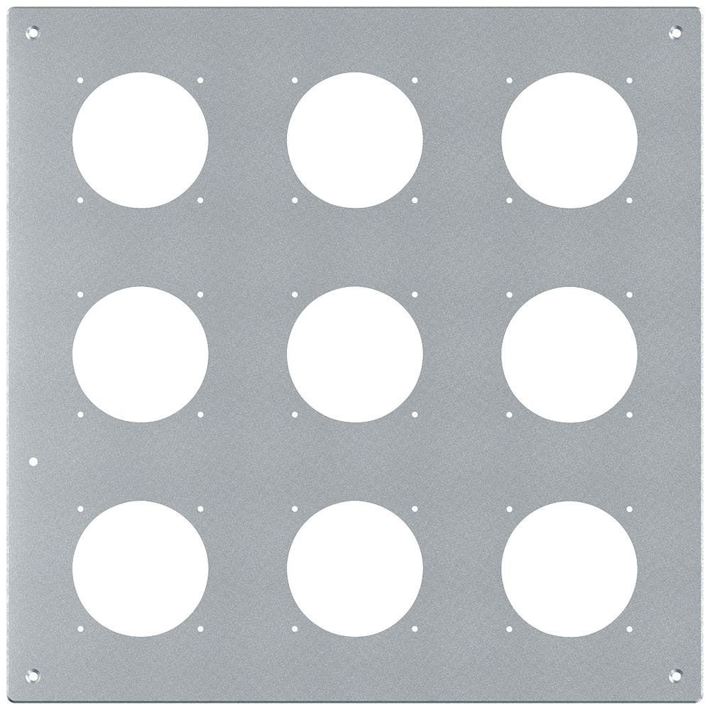 Placca d.montaggio INC robusto 3×3 alluminio, natura