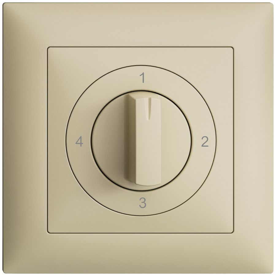 Frontset EDIZIOdue 1-2-3-4 vanille 88×88mm für Drehschalter