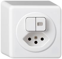 AP-Kombination beleuchtet basico 1/3+3/1L+Typ 13 weiss 1 Linse