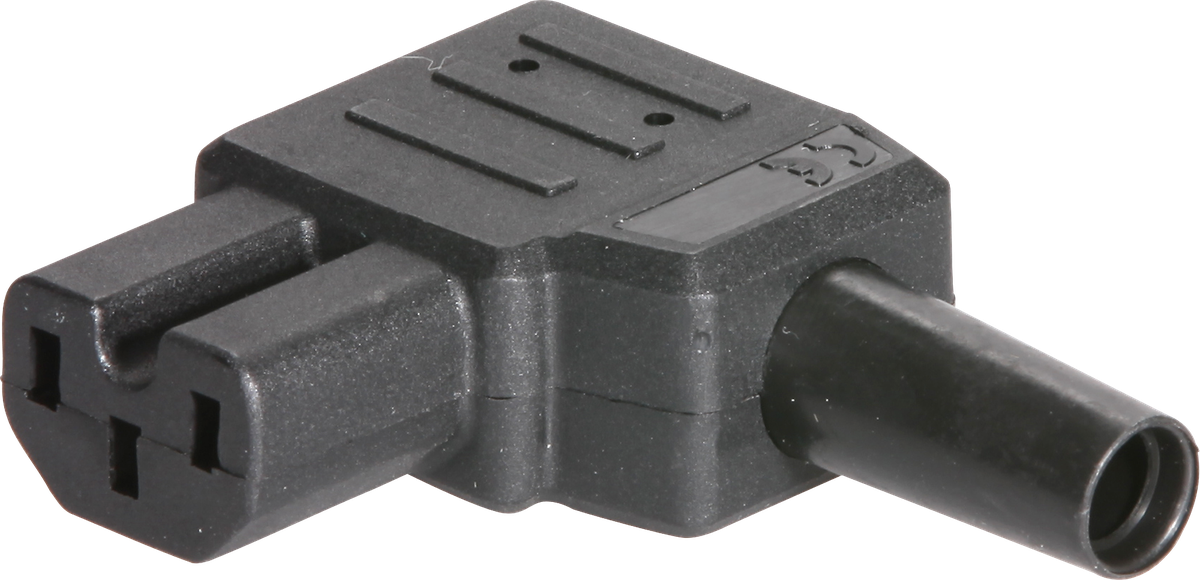 Gerätesteckdose T123 C15 schwarz, Typ 4784 120°C abgewinkelt