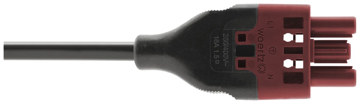 Cavo d'allacciamento Woertz 49343/C4 3×1.5mm² 250V 16A 10m ro presa-libero Cca