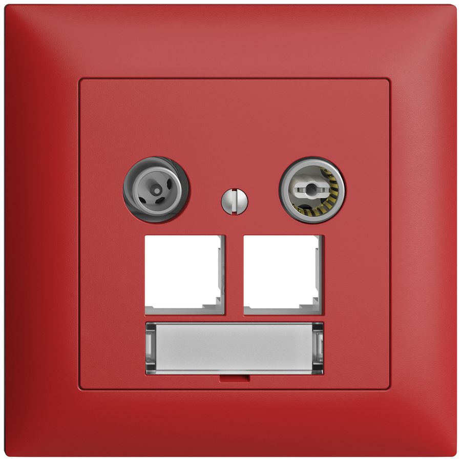 Prise multimédia ENC EDIZIOdue FMI EASYNET 19dB, p.2×RJ45 S-One, berry