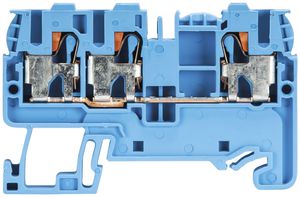 Morsetto passaggio componibile WTP 0.2…2.5mm² 32A 800V 3×inn.1 pi.guida 35mm blc