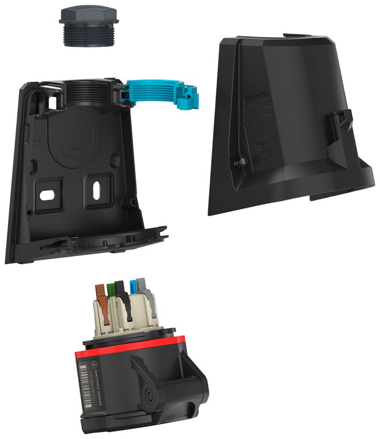 AP-Gerätestecker CEE NEO 5P 32A >50V 1h grau IP54 schraublose Klemme