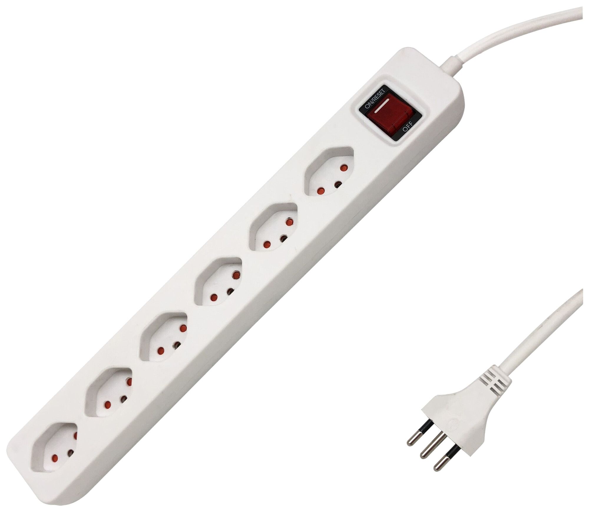 Prise multiple PLUS 10A I/O 6×T13 1.5m blanc