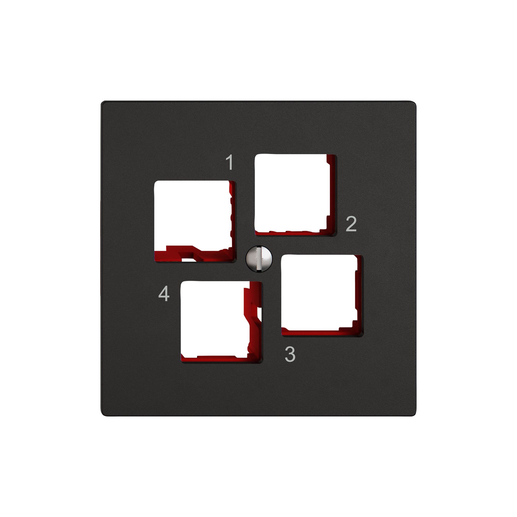 Montageset EDIZIO.liv EASYNET S-One SNAPFIX® gerade 4×RJ45 sz