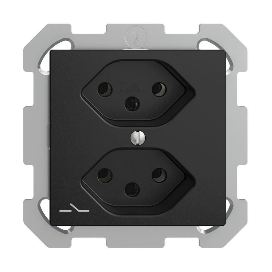 UP-Steckdose EDIZIOdue 2×T13 1×S schwarz