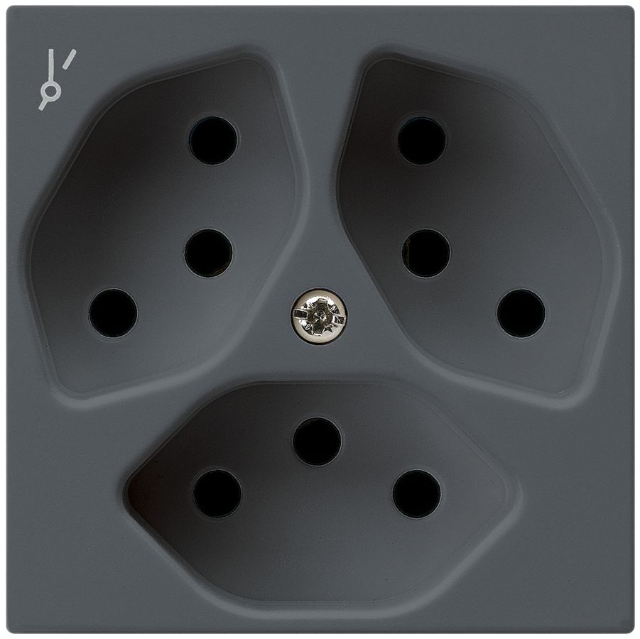 UP-Steckdose kallysto 3×T13/1 anthrazit mit Kinderschutz