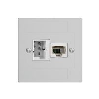 UP-Anschlussdose 1×TT,1×RJ45/u 4P EDIZIOdue hellgrau ITplus ITM