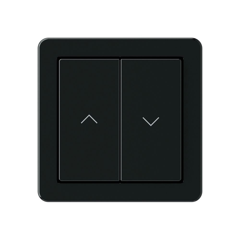 Poussoir pour stores KNX Hager BA basico A double 58×58mm noir