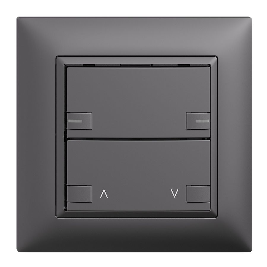 UP-Frontset EDIZIOdue zeptrionAIR Motor 1K ohne Bezeichnung mit LED dunkelgrau