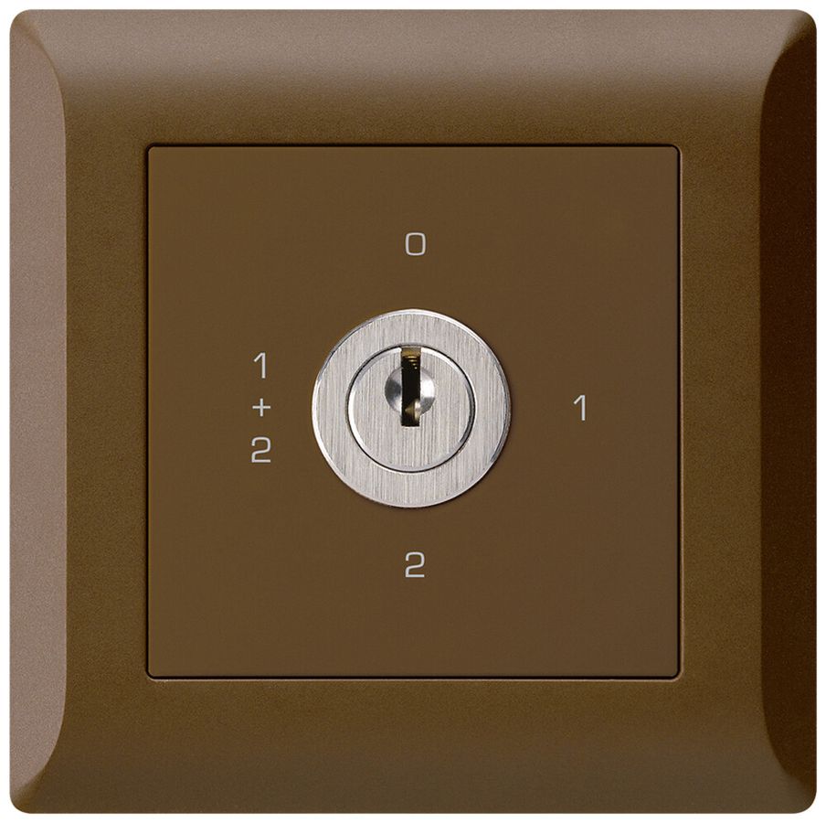 UP-Drehschalter kallysto.line 1/1L braun mit Schloss Kaba 8