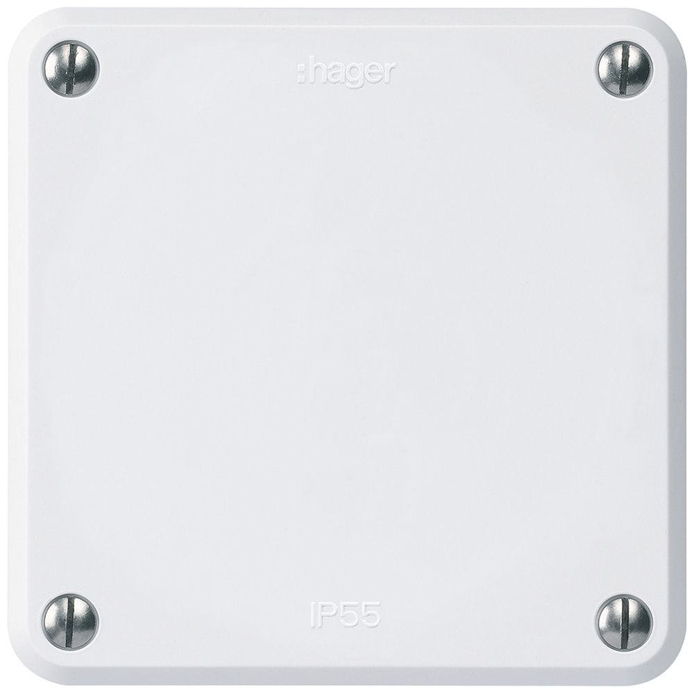 UP-Blindabdeckung robusto IP55 weiss mit Montageplatte