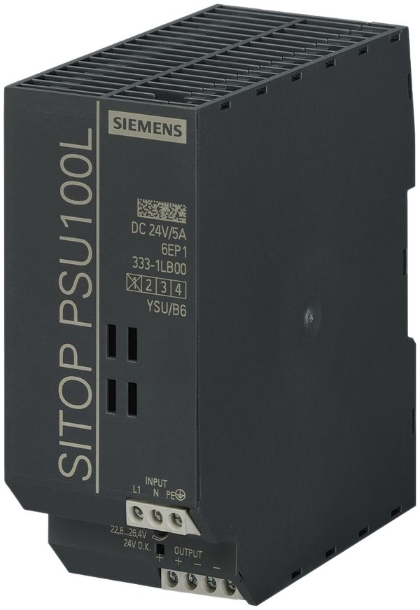 Stromversorgung Siemens SITOP PSU100L, IN:120/230VAC, OUT:24VDC/5A