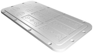 Flanschplatte Rittal AX, metrische Vorprägung, 436×221mm, Kunststoff