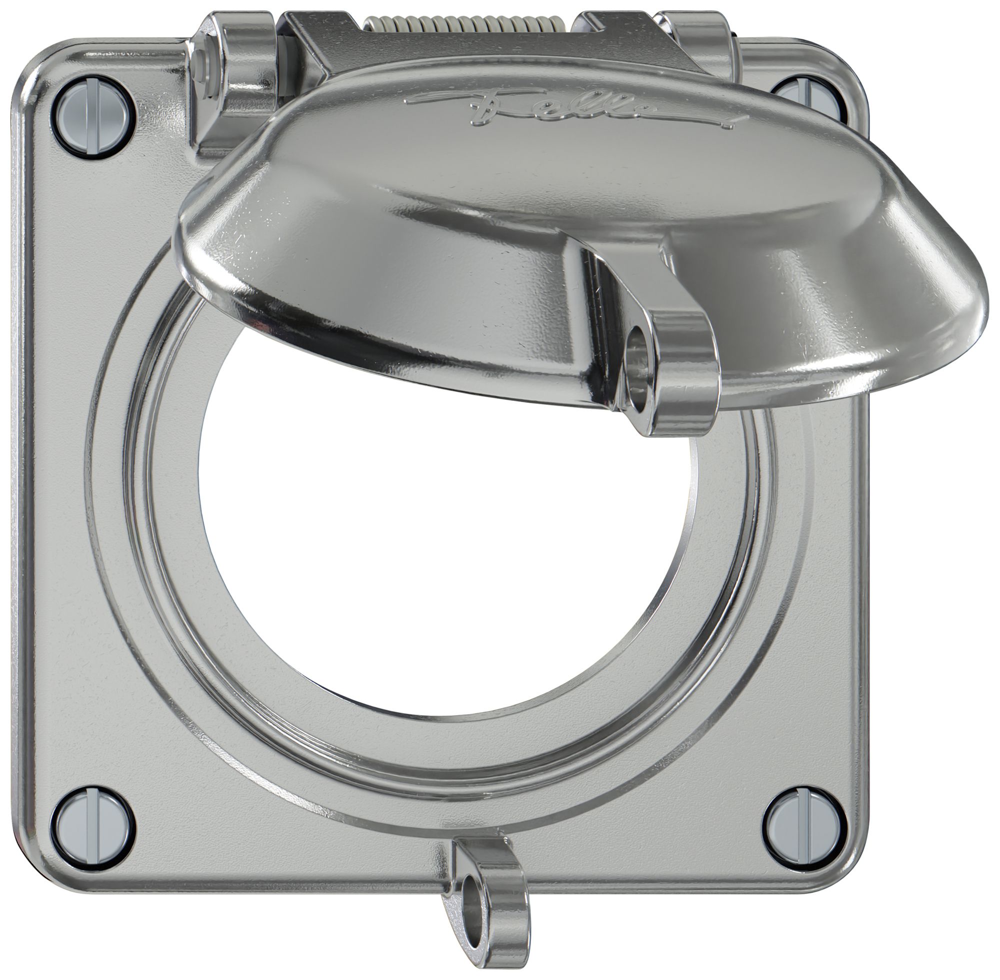 Oberteil ELEMENT SNAPFIX® m.Deckel f.Steckdosen IP20 abschliessbar Ø53mm alu