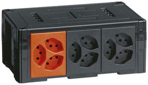 Consolidation Point Hager mit 2 Stück 3×T13 und 1 Stück 3×T13 orange, schwarz