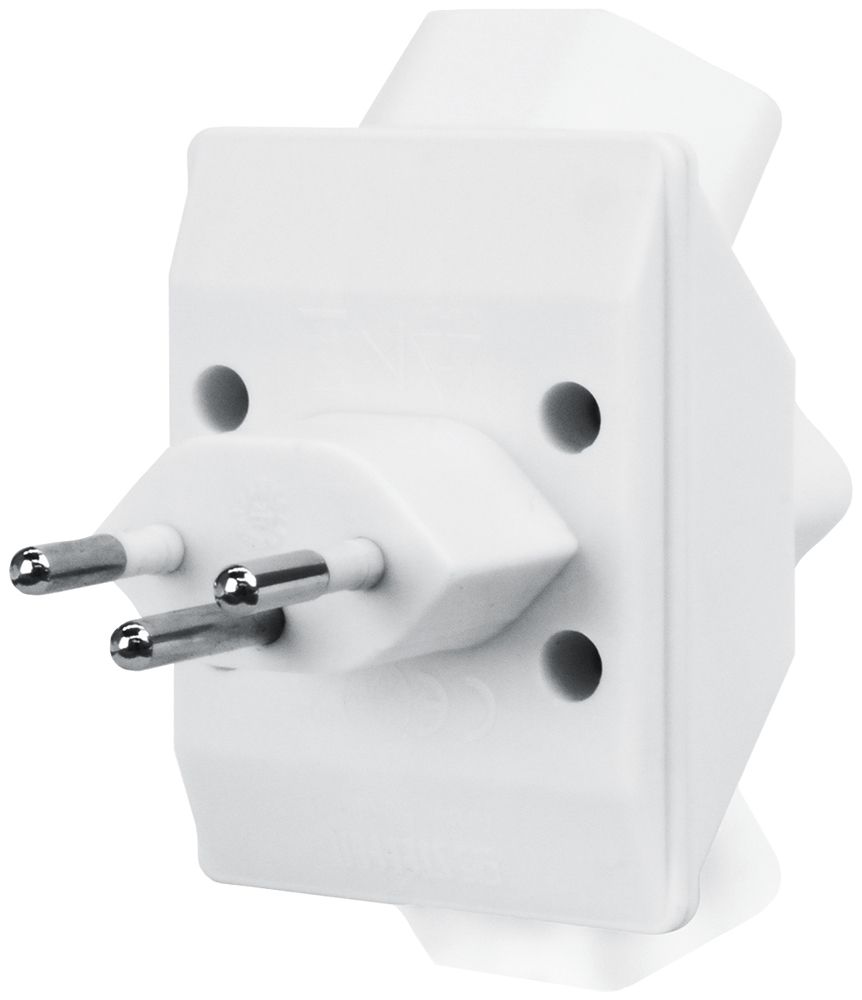 Fiche multiple Steffen 3×T13 en étoile 10A 230V IP20 blanc