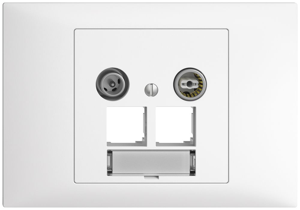 EB-Multimediadose EDIZIOdue BKE EASYNET 11dB, f.2×RJ45 S-One, weiss