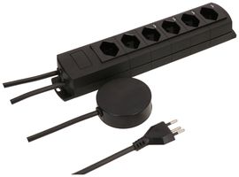 Presa multipla MH Prime-Line 4+2×T13 Td 3×1mm² 3m nero interruttore est. magneti