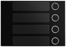 Frontplatte für Ruftastenmodul Urmet Alpha, 4×Taste, IP55, schwarz