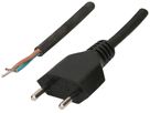 Anschlusskabel MAX HAURI Gummi 10A 230V 2×1mm² Typ 11/Aderendhülse 5m schwarz