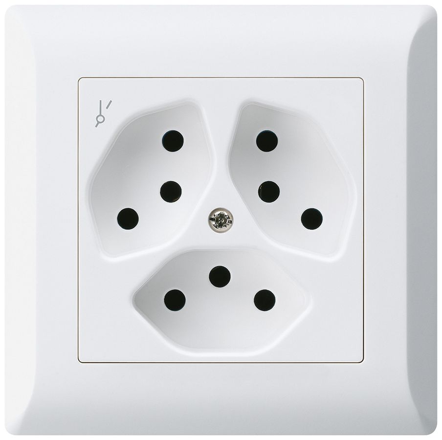 Prise ENC kallysto.line 3×T13/1S blanc
