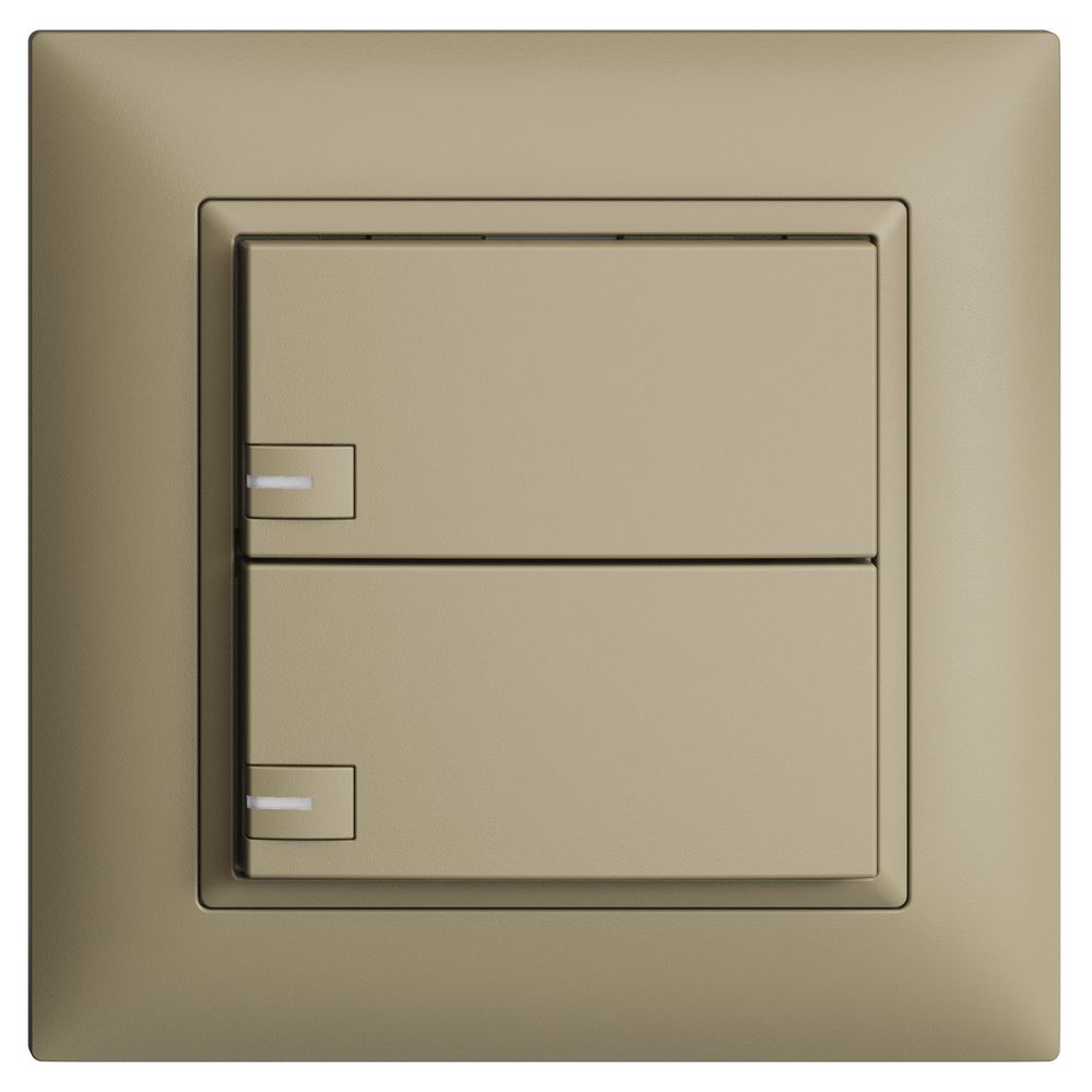 UP-KNX-Taster RGB EDUE FMI, 250mW, m.RGB-LED, 2×Taste, 1×Tastenb., sa