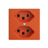 Steckdose EDIZIOdue 2×T23 orange 16A, mit Steckklemmen