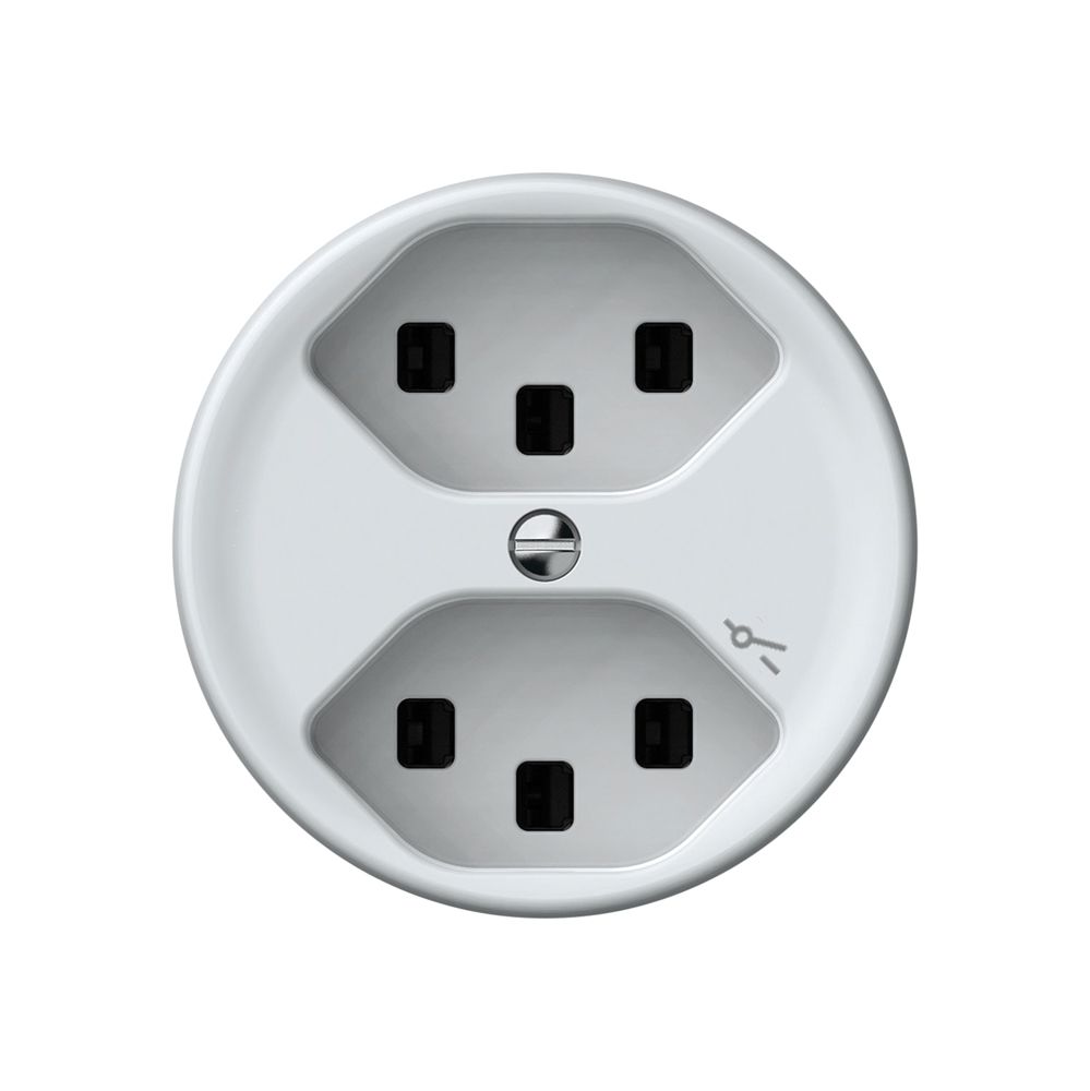 Prise origin 2×type 23 1×S 16A 230V 60×60mm blanc