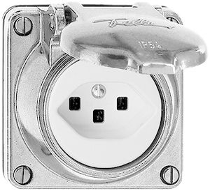 Prise mouillé T23 16A Al nature avec bornes enf.