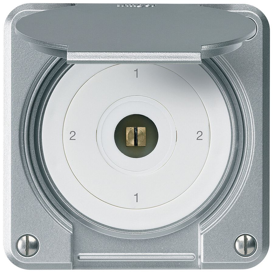 Interrupteur à clé carrée ENC robusto IP55 avec clapet S3/1P aluminium