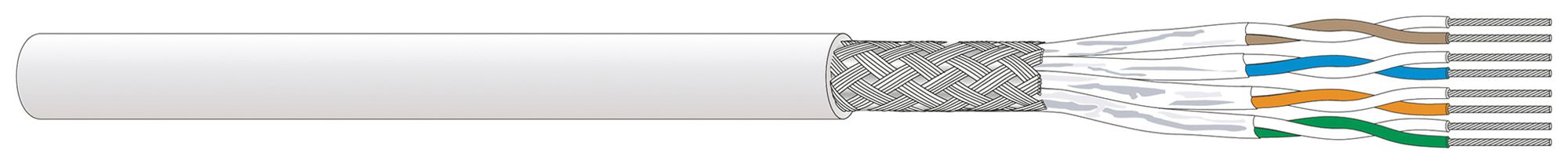 Datenkabel Dätwyler CU 7702 4P S/FTP Kat.7 AWG26 FRNC/LSZH Dca weiss