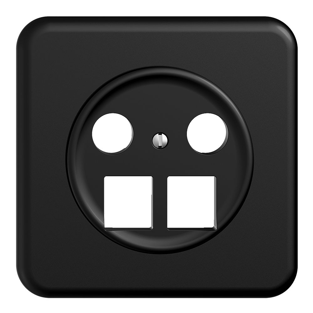 UP-Abdeckset Sdue QMI, f.Multimediadose, f.2×RJ45 Keystone, f.Bohrung Ø58mm sz