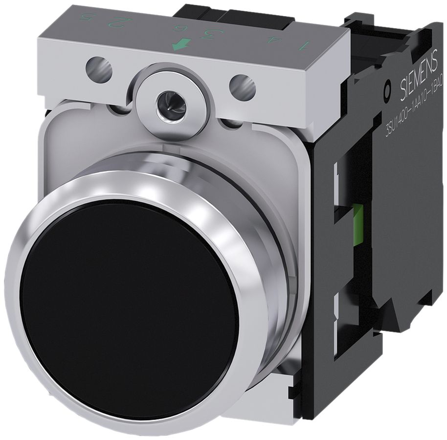 Drucktaster Siemens SIRIUS ACT Halter 1S schwarz Metall hochglanz